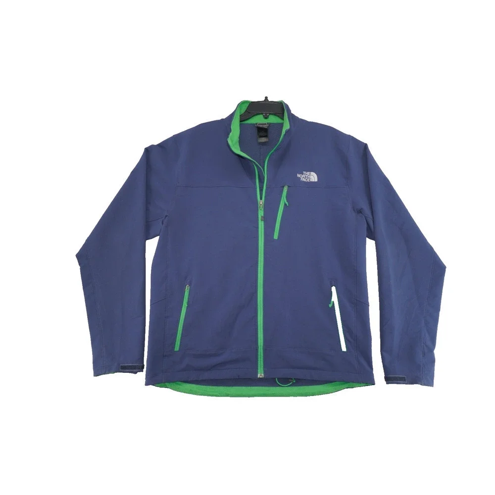 The North Face Apex Softshell Jacket Blue Green Trim Windproof Men’s Large